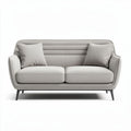 Tweepersoonsbank van stof in lichtgrijs met kussens 150 x 80 x 75cm