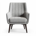 Grijze gestoffeerde fauteuil met houten poten 70 x 70 x 85cm
